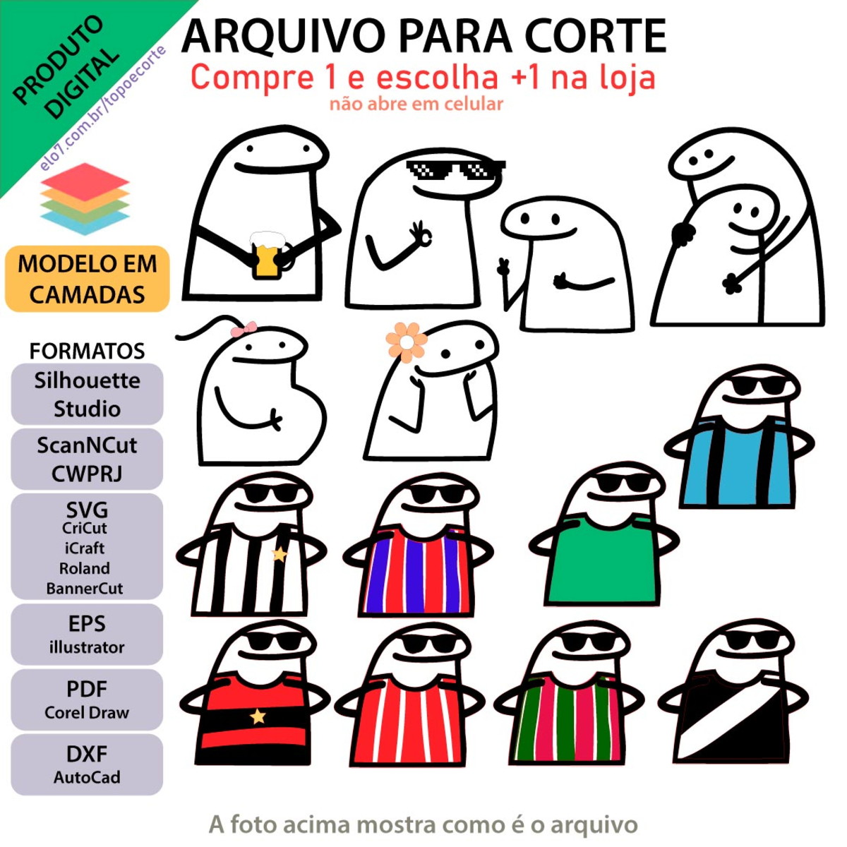 ARQUIVO Topo de bolo Florkofcows Futebol +1 arquivo da loja