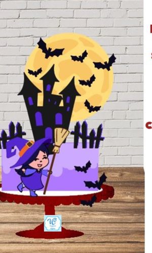 ARQUIVO TOPO DE BOLO HALLOWEEN Bruxinha 02 -COD: 30
