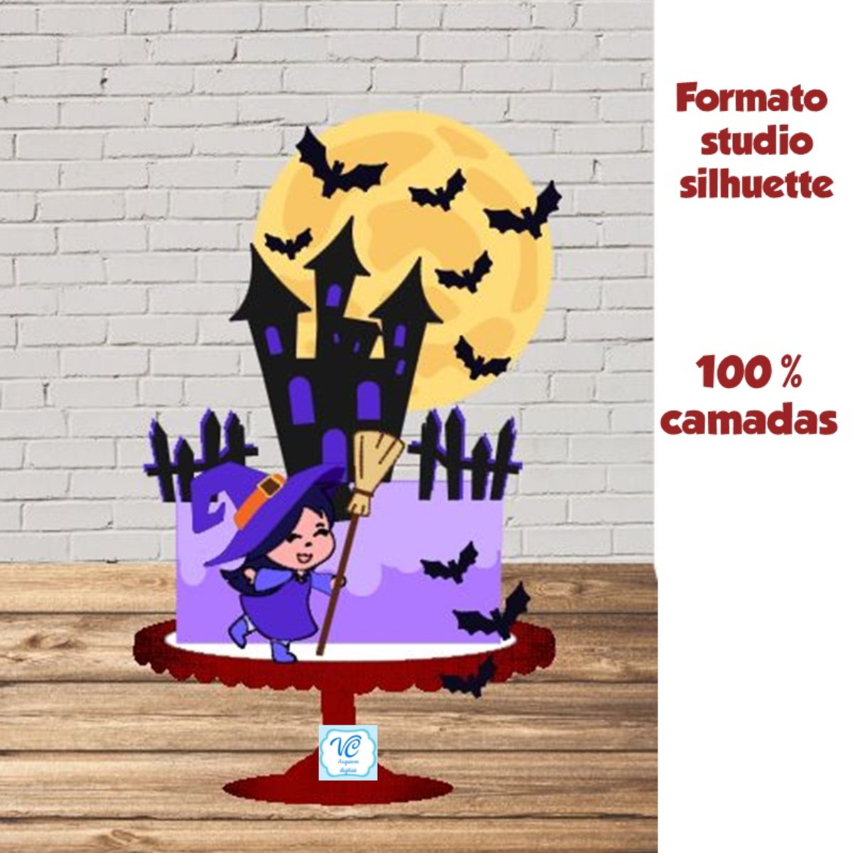 ARQUIVO TOPO DE BOLO HALLOWEEN Bruxinha 02 -COD: 30