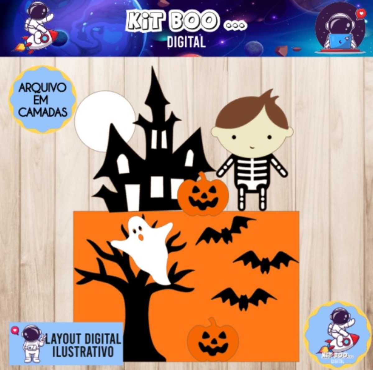 Arquivo Topo de Bolo - Halloween Menino - Imagem 2