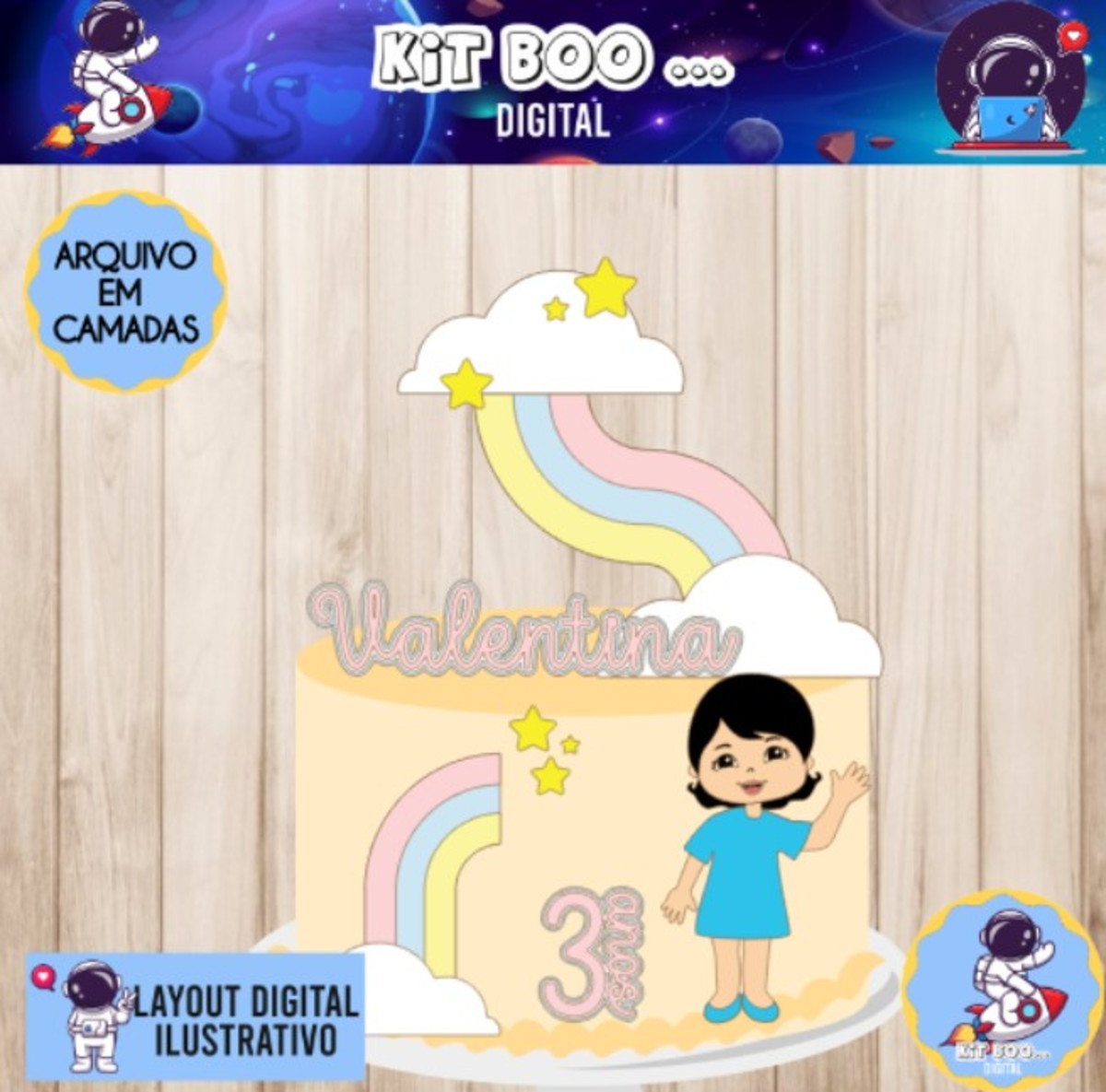 Arquivo Topo De Bolo - Menina Arco-íris