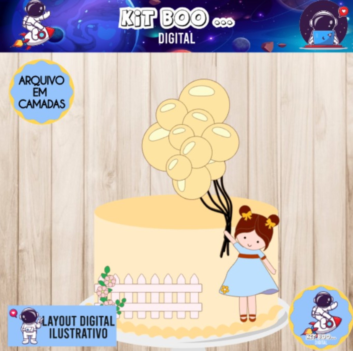Arquivo Topo De Bolo - Menina Balão