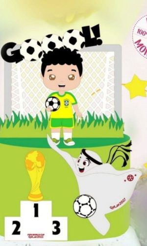Arquivo Topo de Bolo Menino Brasil Copa do Mundo 2022 #15461