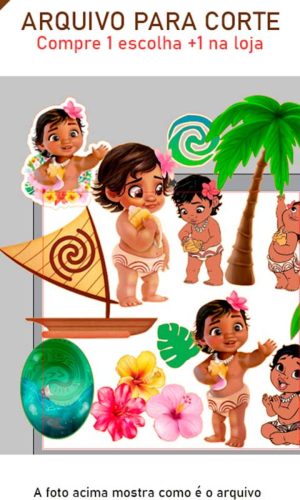 ARQUIVO Topo de bolo Moana Baby +1 tema da loja