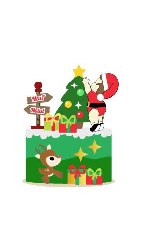 Arquivo Topo de Bolo Natal Bebê e Rena