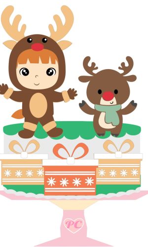Arquivo Topo de Bolo - Natal Menino e Rena