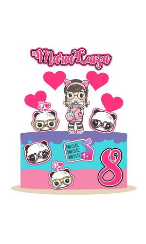 Arquivo Topo de Bolo Pandinha Cute