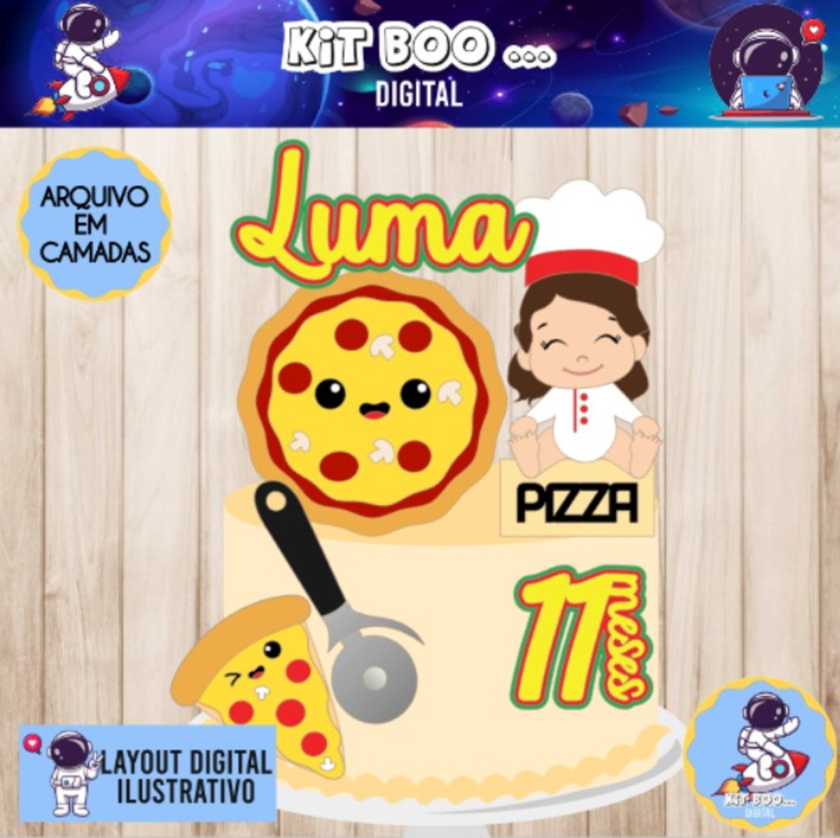 Arquivo Topo de Bolo - Pizza Menina