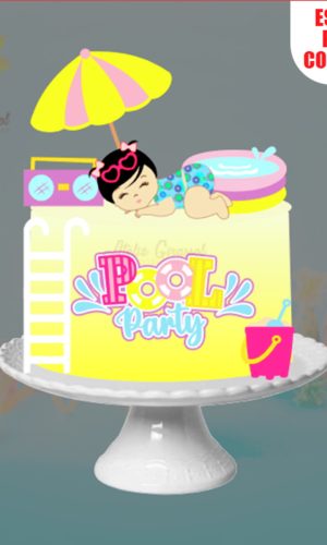 Arquivo Topo de Bolo Pool Party Camadas Ganhe +3 Produtos