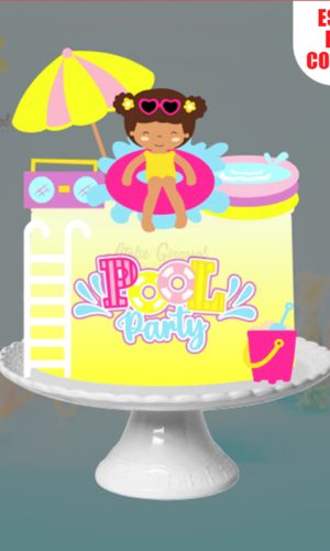 Arquivo Topo de Bolo Pool Party Camadas Ganhe +3 Produtos