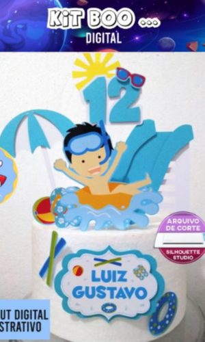 Arquivo Topo de Bolo - Pool Party Menino