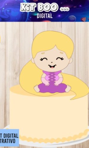 Arquivo Topo De Bolo - Rapunzel Cute