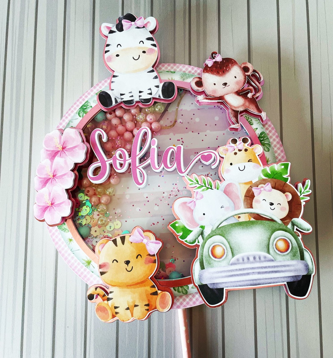 Arquivo Topo de Bolo - Safari Menina - Imagem 2