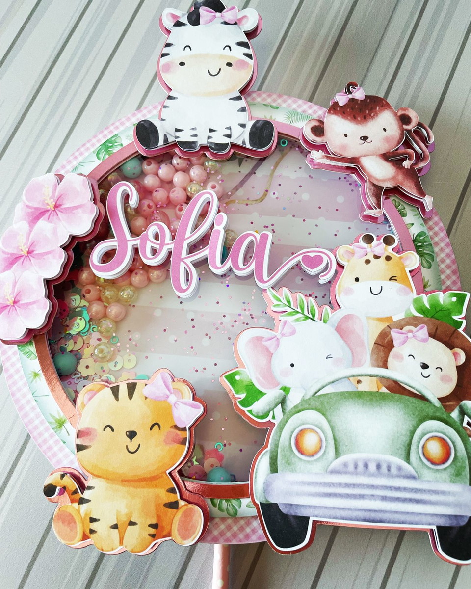 Arquivo Topo de Bolo - Safari Menina