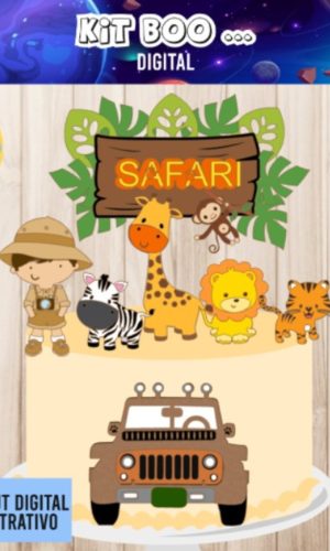 Arquivo Topo de Bolo - Safari Menino