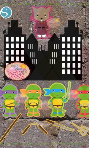 Arquivo Topo de bolo Tartarugas Ninjas CUTE CAMADAS - 1262