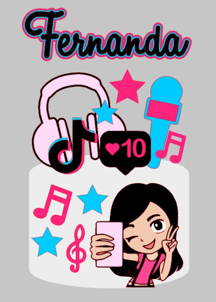 Arquivo Topo de Bolo Tiktok Menina