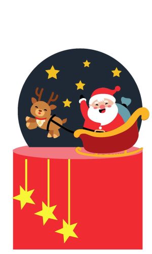 arquivo topo papai noel e rena cute em camadas