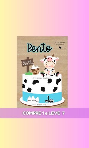 Arquivo de Corte Topo para Bolo Vaquinha Menino + 6 Brindes