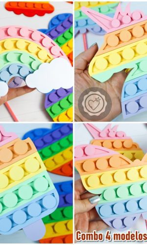 Arquivos de corte combo 4 topos Pop it - Fidget toys