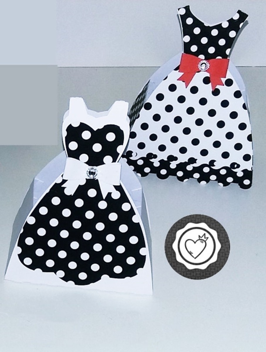 Arquivos de Corte Caixas Vestido Anos 60 - Imagem 3