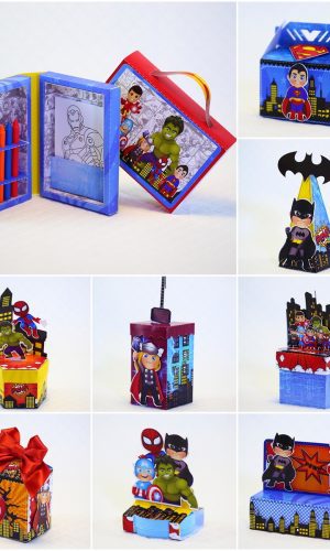Arquivos de Corte Caixas Super Herois