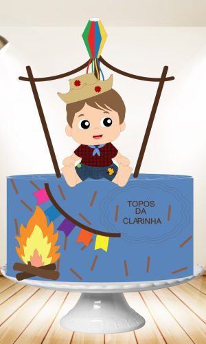 ARQUIVOS DE CORTE TOPO DE BOLO FESTA NO ARRAIA MENINO