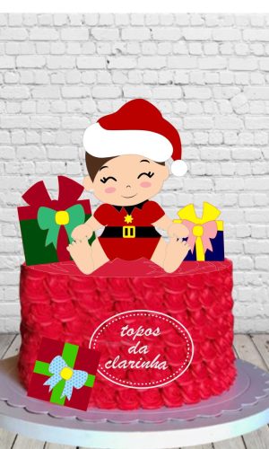 Arquivos de Corte Topo de Bolo Natal Baby Camada