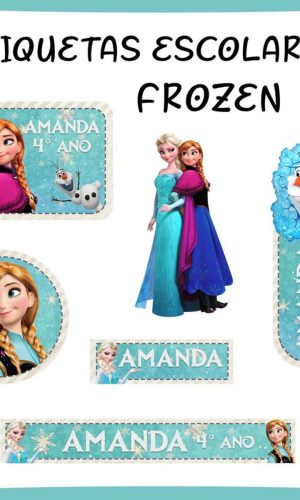 Arquivos de corte etiquetas escolar frozen