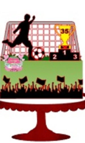 Arquivos Silhouette topo de bolo em camadas Futebol