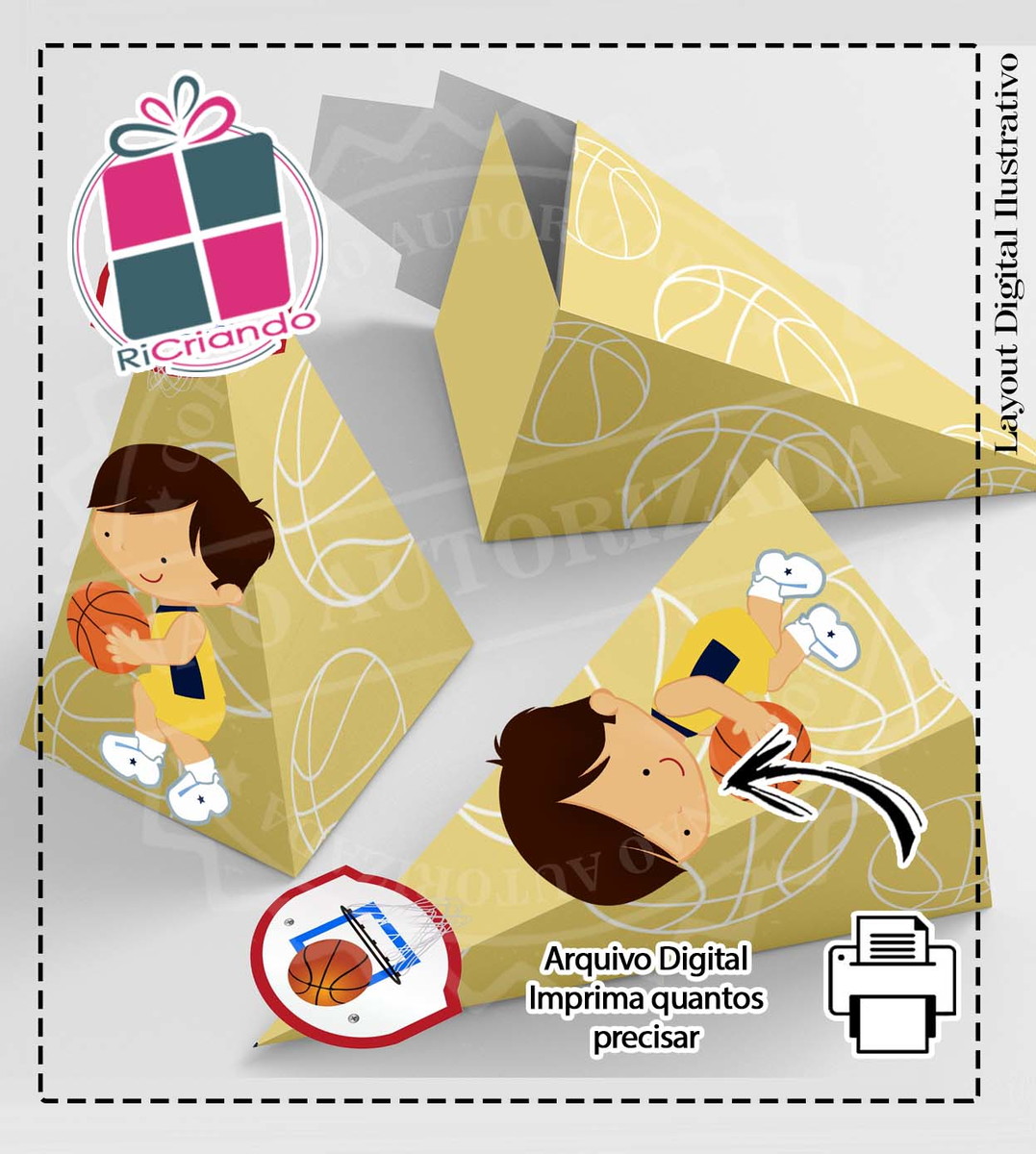 CAIXA PIRAMIDE LAKERS CUTE - ARQUIVO DIGITAL