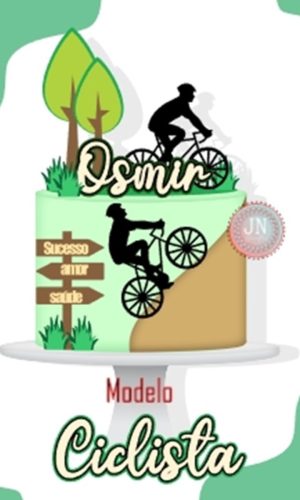 Ciclista Masculino-topo de Bolo Arquivo de Corte e Impressão