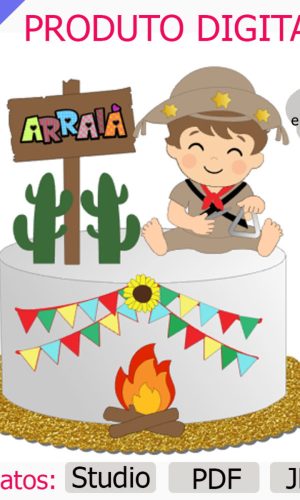 G1030- Arquivo Topo de Bolo Festa Junina Menino