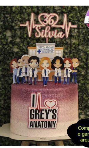 G648- Arquivo de corte - Topo de bolo Grey's Anatomy