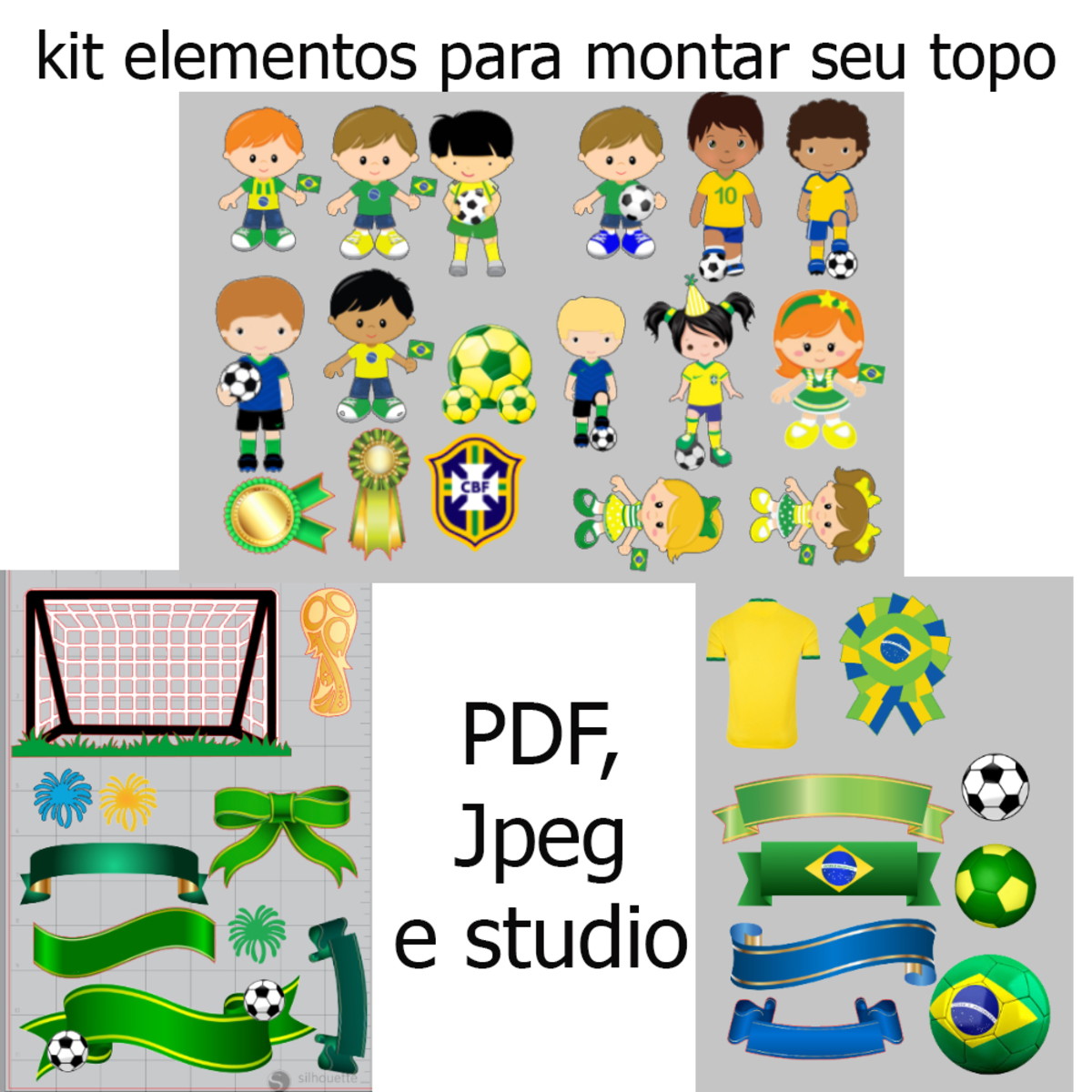 G859 - Arquivo Monte Seu Topo Futebol /copa do Mundo Menino