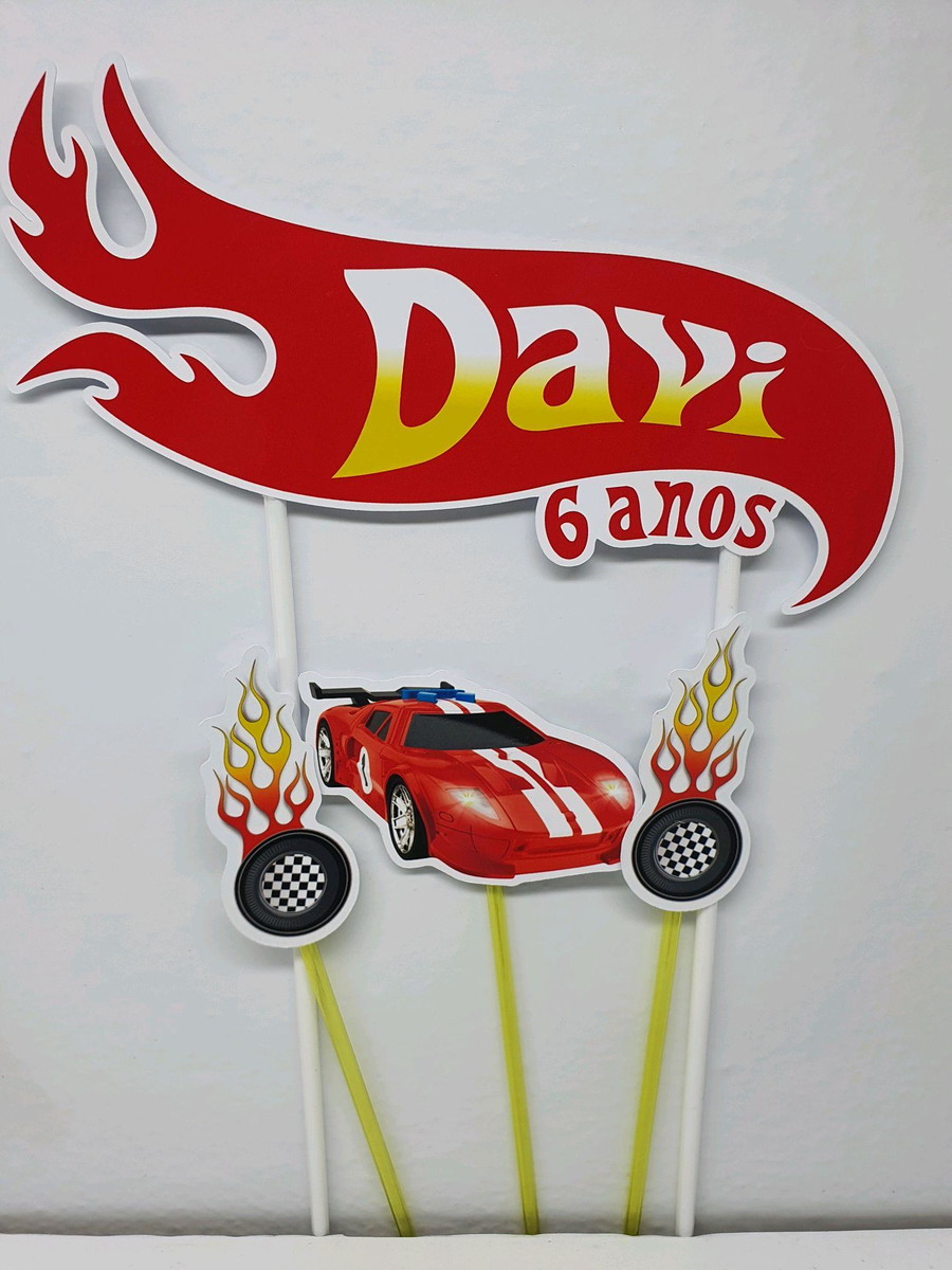 Hot Wheels Topo de Bolo