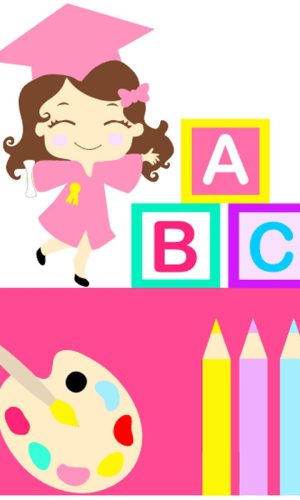 Kit C/ 5 Arquivo De Corte: Formatura Abc Menina Camadas 003