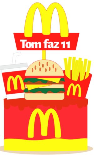 Kit C/ 5 Arquivo De Corte: Topo De Bolo Mc Donalds 004