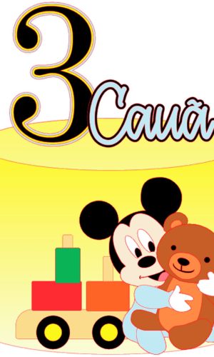 Kit C/ 5 Arquivo De Corte: Topo De Bolo Mickey Baby 004