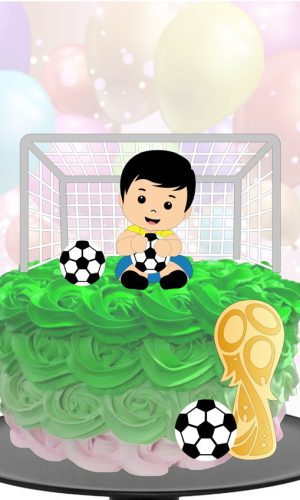 Kit Com 5 Arquivos De Corte: 08 - Futebol Topo De Bolo