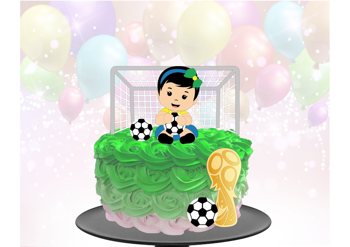 Kit Com 5 Arquivos De Corte: 09 - Futebol Topo De Bolo