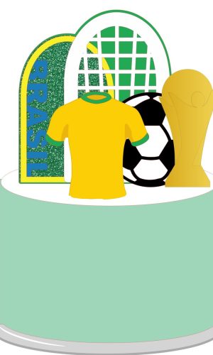 Kit com 5 Arquivos de Corte: 26 - Futebol Topo de Bolo
