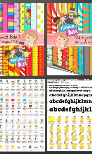 Kit digitais Bita e os Animais + papeis
