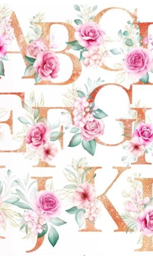 Kit Digital Alfabeto Floral #325#