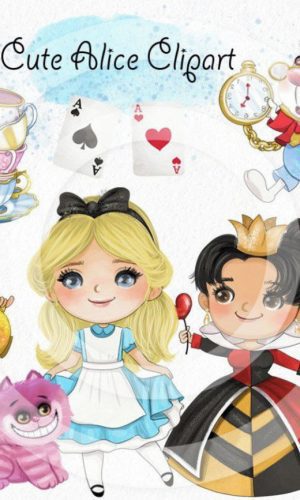 Kit Digital Alice no País das Maravilhas Aquarelado 1489