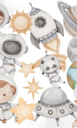 Kit Digital Astronauta Aquarelado 746
