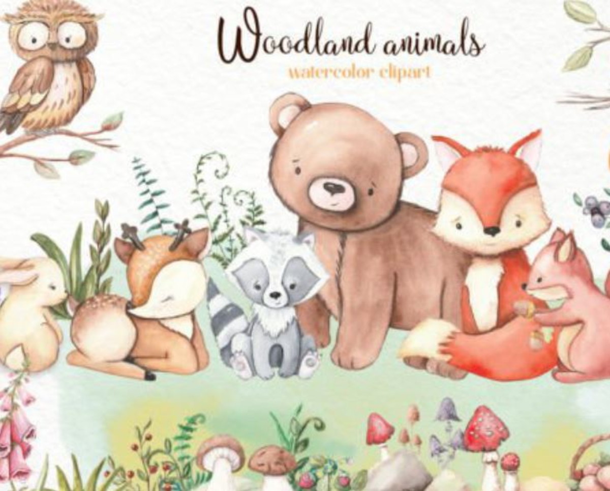 Kit Digital Bosque Aquarelado 1474