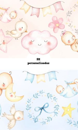 Kit Digital Chá Revelação Aquarelado 324