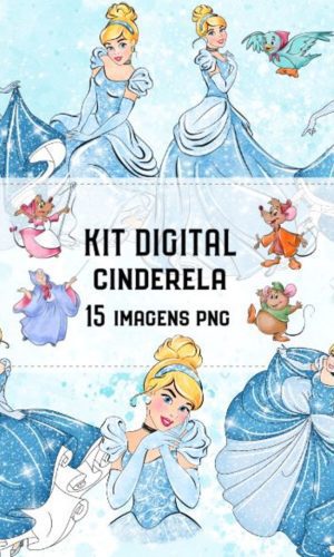 Kit Digital Cinderela Aquarelado 1787