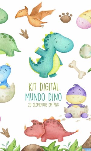 Kit Digital Dinos Aquarelado 1071